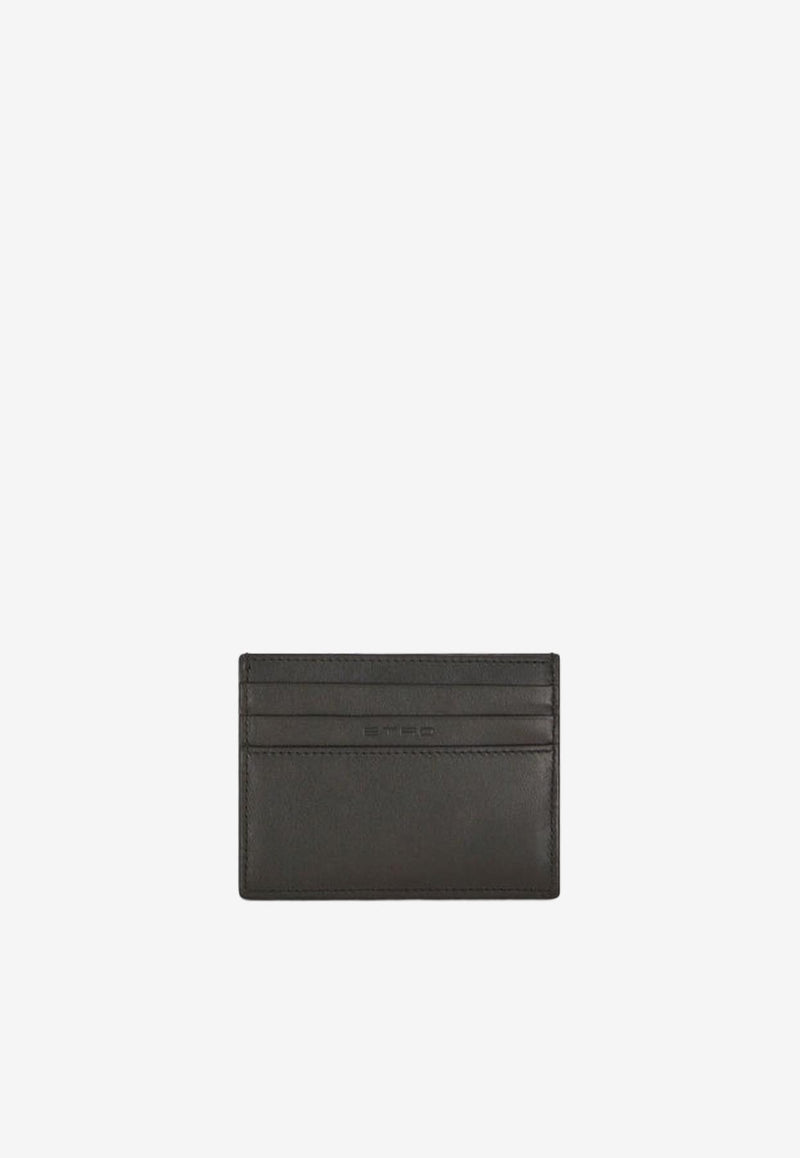 Etro Logo Embossed Leather Cardholder 1H769-2201 0001 Black