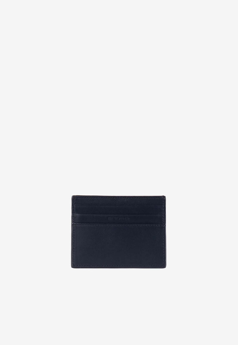 Etro Logo Embossed Leather Cardholder 1H769-2201 0200 Navy