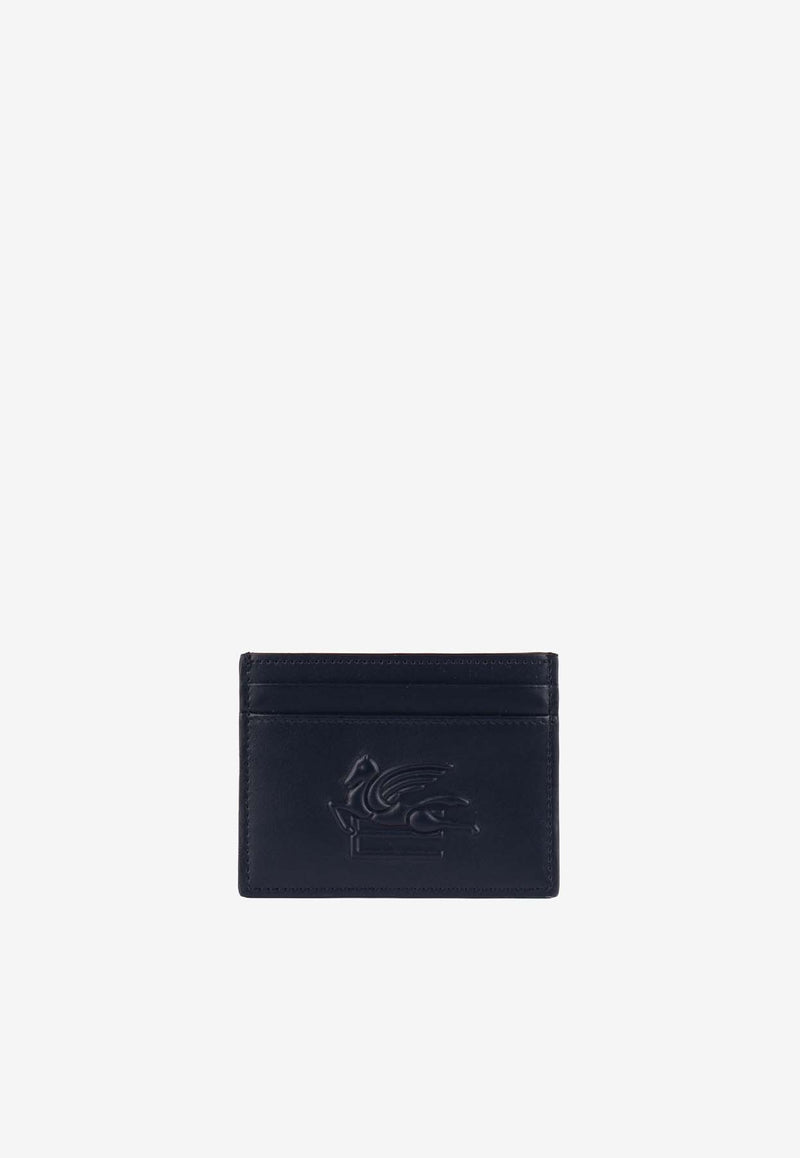 Etro Logo Embossed Leather Cardholder 1H769-2201 0200 Navy