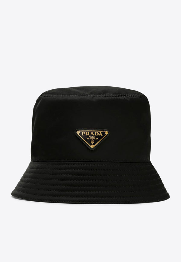 Prada Re-Nylon Triangle Logo Bucket Hat Black 1HC1372DMI/P_PRADA-F0632