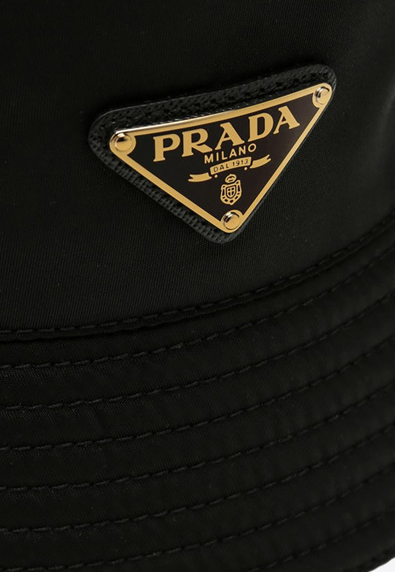 Prada Re-Nylon Triangle Logo Bucket Hat Black 1HC1372DMI/P_PRADA-F0632