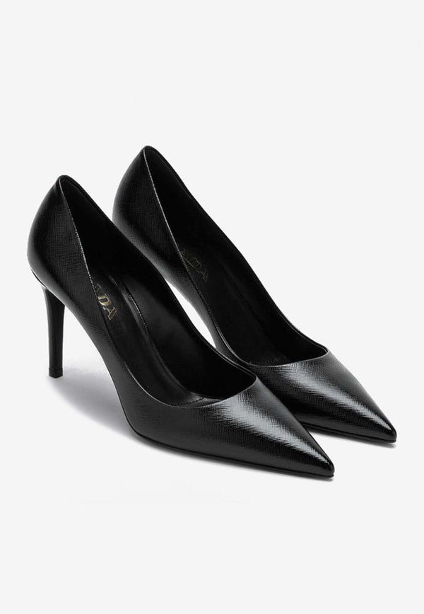 Prada 100 Leather Décolleté Pumps Black 1I609N0853A9S/P_PRADA-F0002