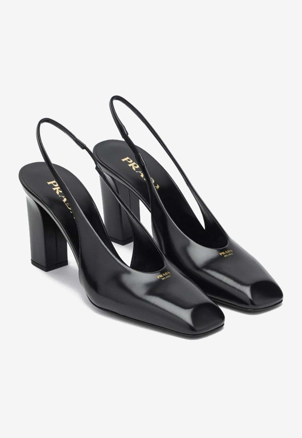 Prada 85 Leather Slingback Pumps 1I838N085055/Q_PRADA-F0002