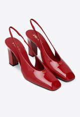 Prada 85 Patent Leather Slingback Pumps Burgundy 1I838N085069/Q_PRADA-F0E06