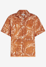 Etro Floral Print Short-Sleeved Shirt 1K93M-5782 0751 Orange