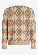 Etro Geometric Pattern Wool Sweater 1M500-9719 0800 Beige