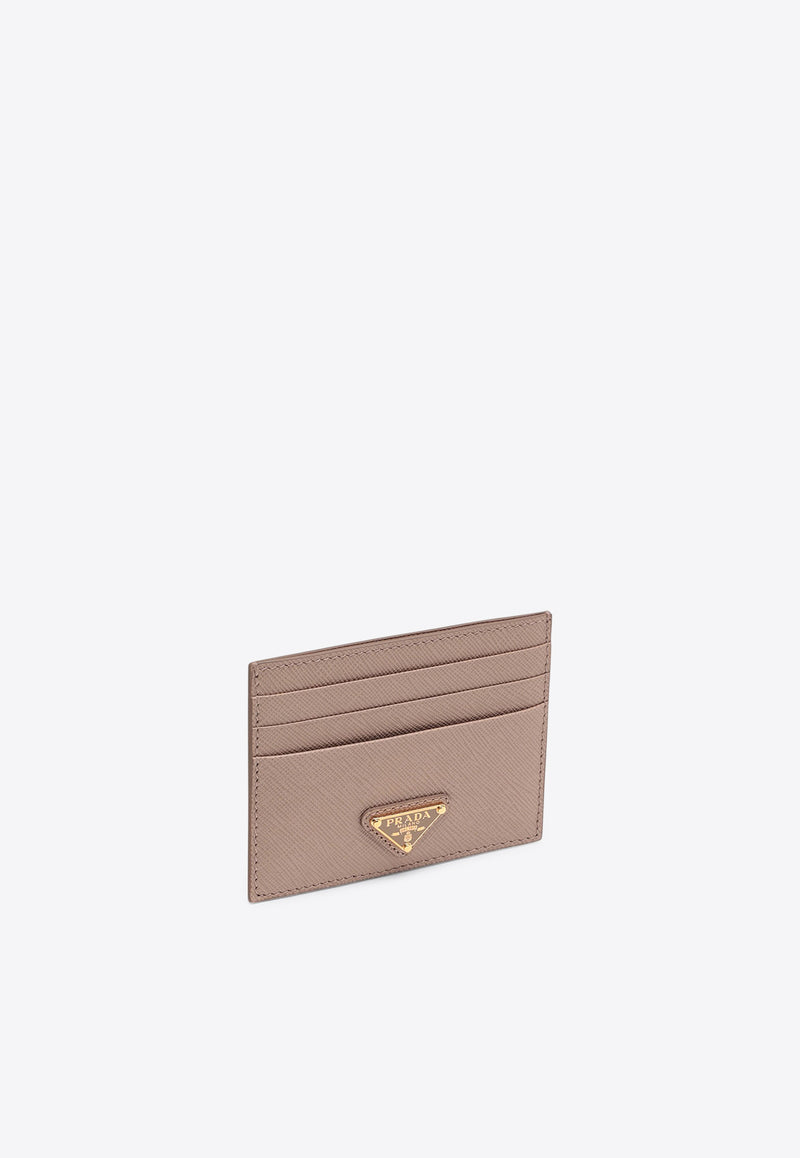 Prada Triangle Logo Cardholder in Saffiano Leather Powder 1MC025QHH/Q_PRADA-F0236