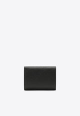 Prada Small Logo Plaque Saffiano Wallet Black 1MH042QHH/P_PRADA-F0002