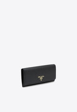 Prada Saffiano Leather Logo Wallet Black 1MH132QWA/P_PRADA-F0002