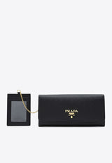 Prada Saffiano Leather Logo Wallet Black 1MH132QWA/P_PRADA-F0002