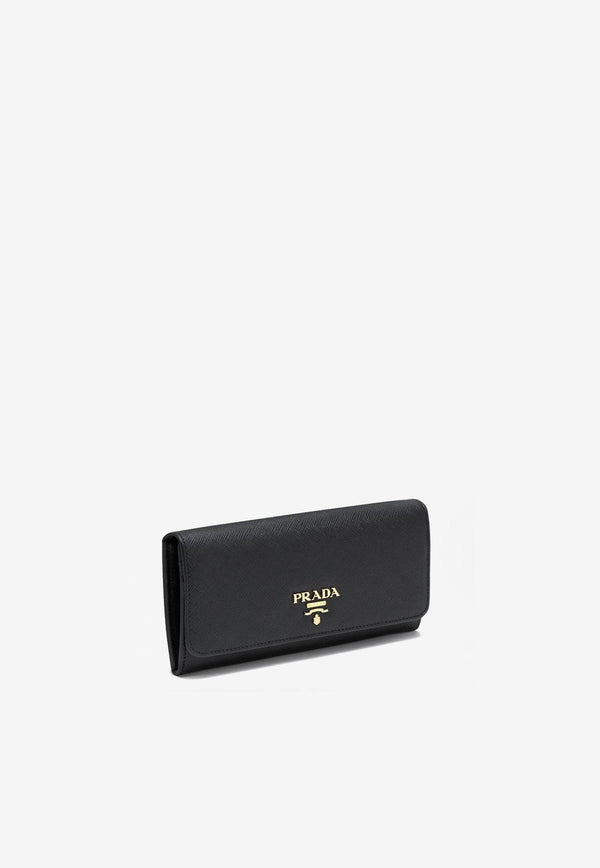 Prada Logo Lettering Saffiano Leather Wallet Black 1MH132QWA/Q_PRADA-F0002