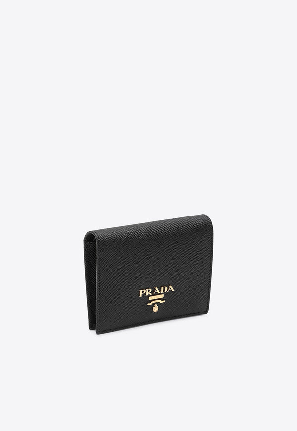 Prada Small Saffiano Leather Bi-Fold Wallet Black 1MV204QWA/Q_PRADA-F0002