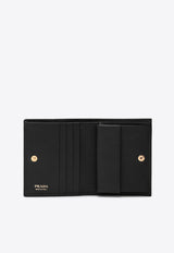 Prada Small Saffiano Leather Bi-Fold Wallet Black 1MV204QWA/Q_PRADA-F0002