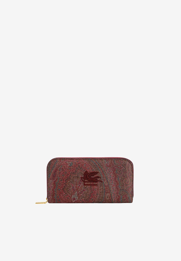 Etro Logo Paisley Zipped Wallet 1N082-7567 0600 Multicolor