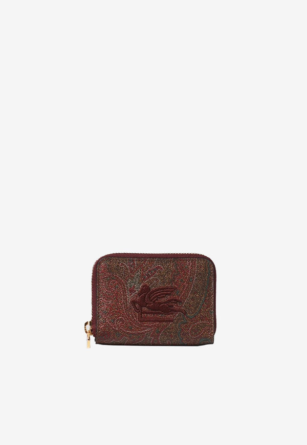 Etro Paisley Logo Zipped Cardholder 1N083-7567 0600 Multicolor