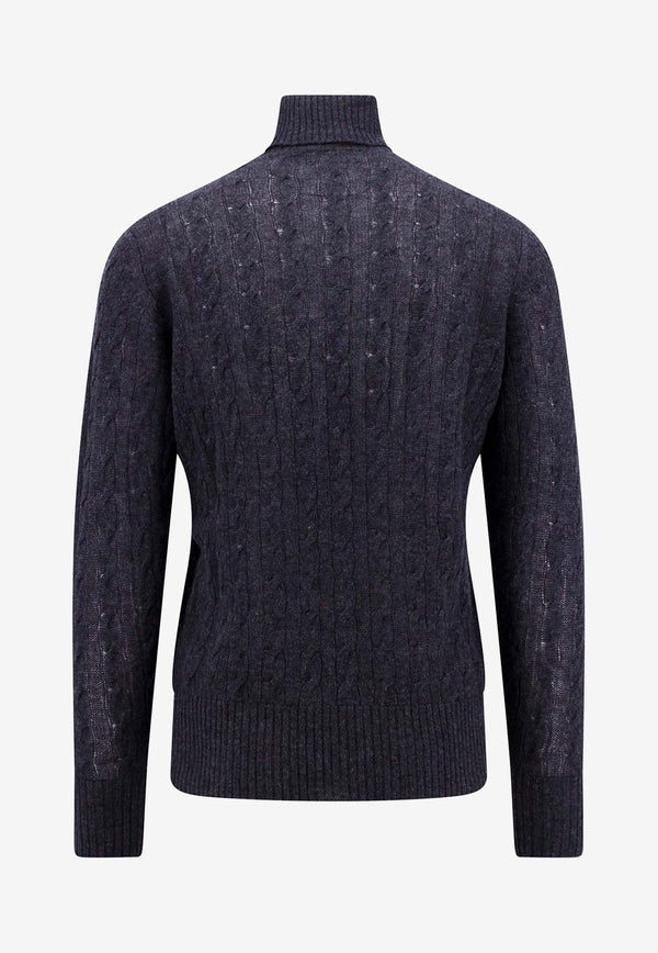 Etro Turtleneck Cashmere Sweater 1N977-9680 0002 Gray