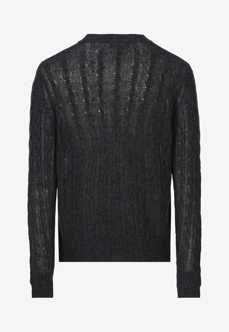 Etro Logo Embroidered V-neck Cashmere Sweater Black 1N992-9680 0002