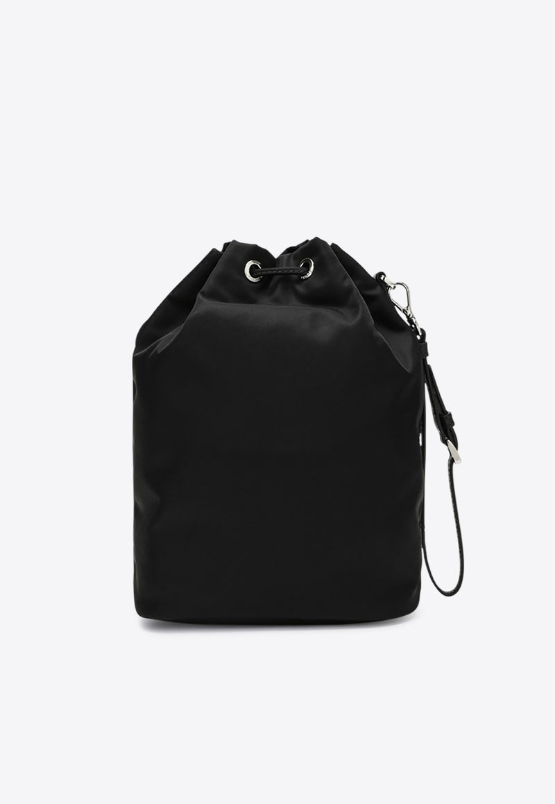 Prada Triangle Logo Nylon Bucket Bag Black 1NS369R067/Q_PRADA-F0002