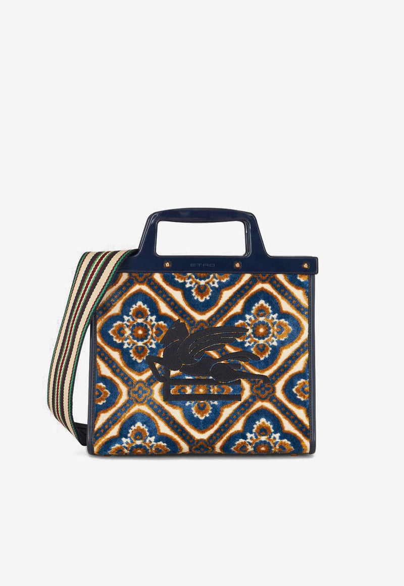 Etro Small Love Trotter Jacquard Tote Bag Blue 1P023-7108 0200