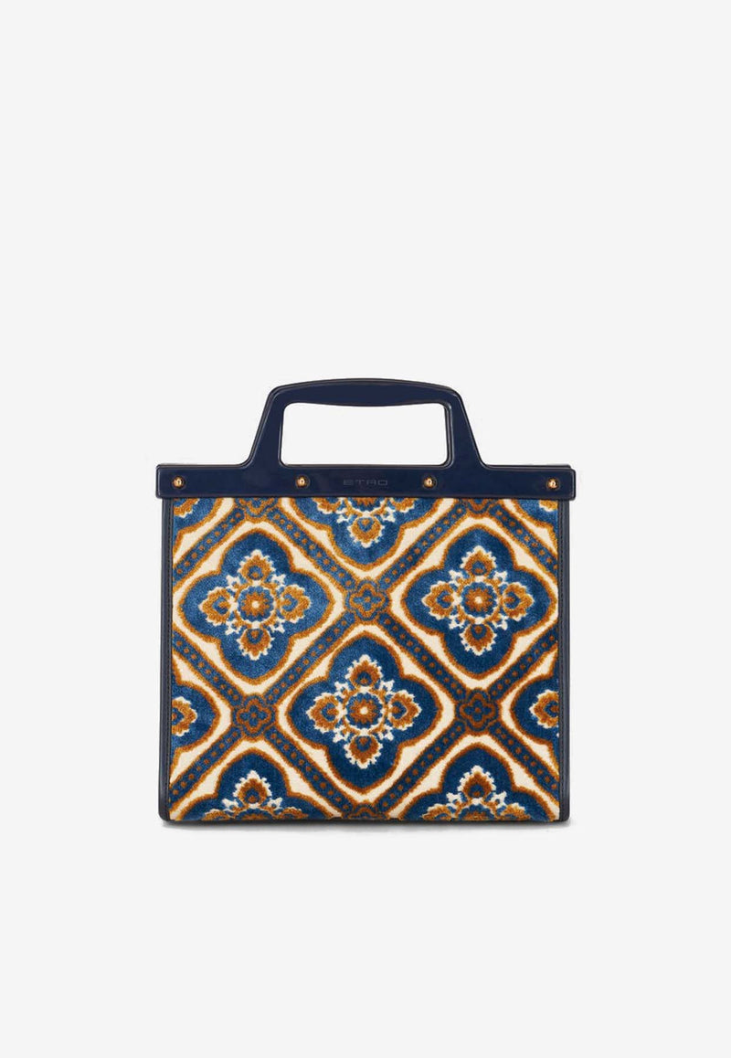 Etro Small Love Trotter Jacquard Tote Bag Blue 1P023-7108 0200