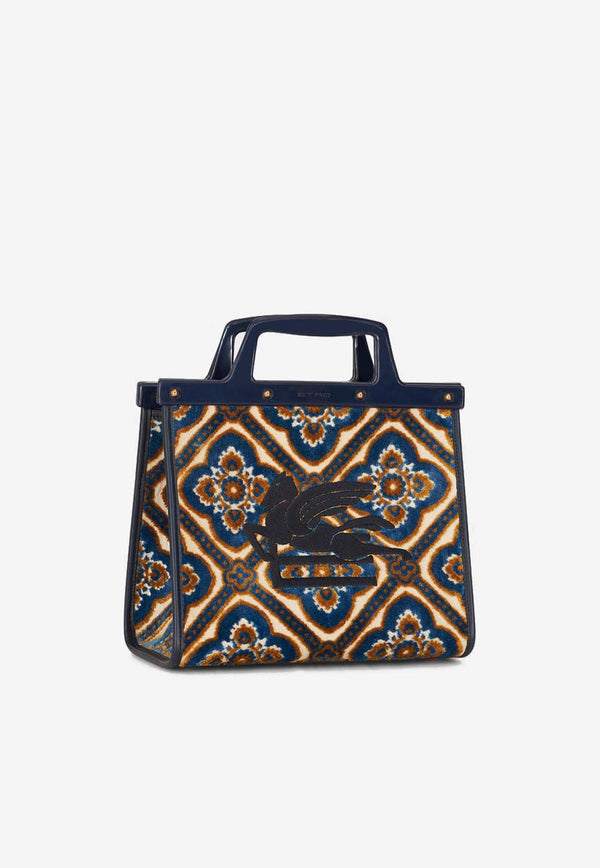 Etro Small Love Trotter Jacquard Tote Bag Blue 1P023-7108 0200