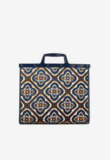 Etro Medium Love Trotter Jacquard Tote Bag Blue 1P038-7108 0200