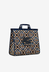 Etro Medium Love Trotter Jacquard Tote Bag Blue 1P038-7108 0200