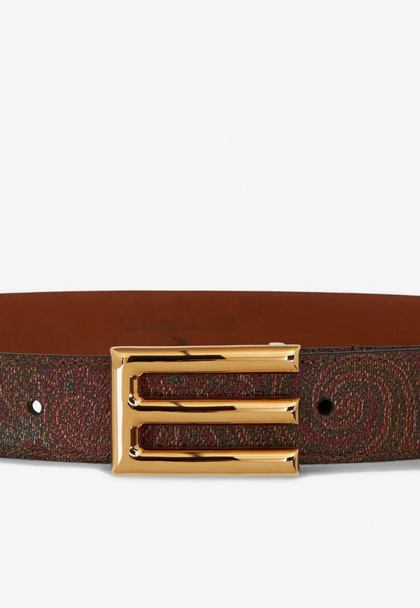 Etro Paisley Logo Buckle Belt 1P061-8504 0600 Multicolor