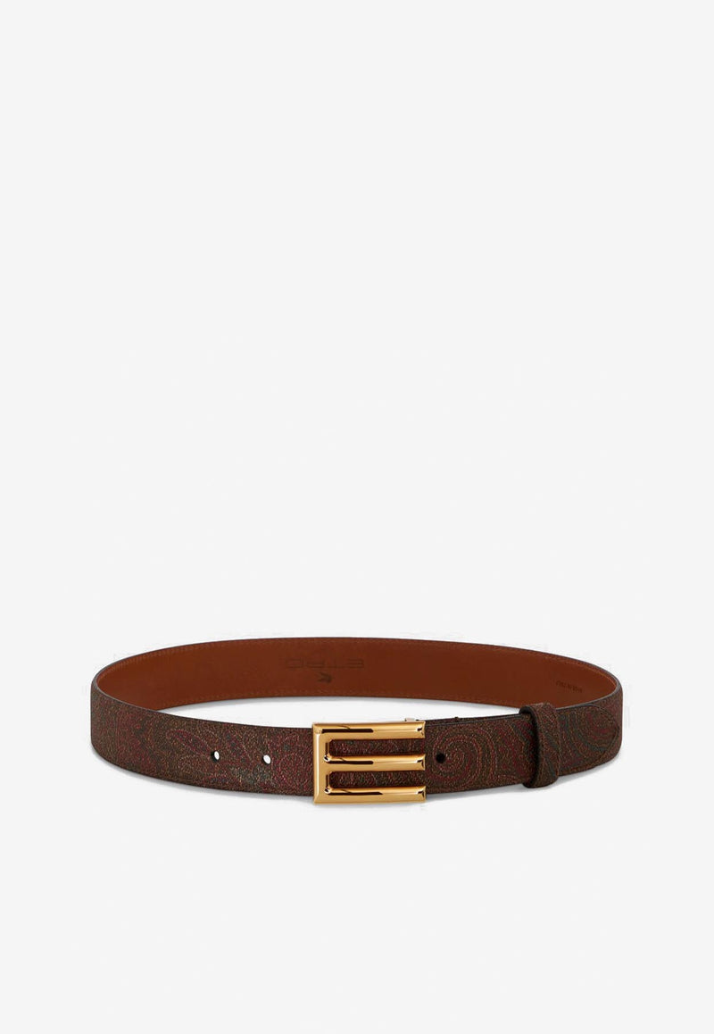 Etro Paisley Logo Buckle Belt 1P061-8504 0600 Multicolor