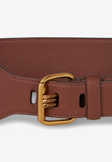 Etro Logo Buckle Leather Belt Brown 1P063-2213 0100