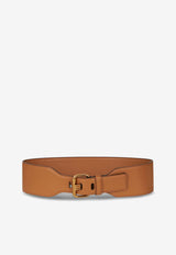 Etro Logo Buckle Leather Belt Camel 1P063-2213 0151