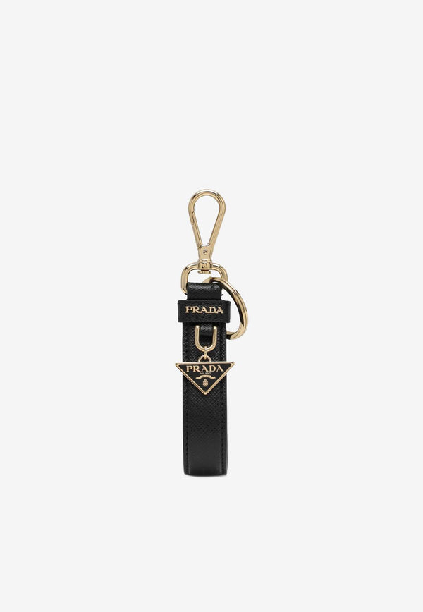 Prada Triangle Logo Saffiano Leather Keychain Black 1PP142053/N_PRADA-F0002