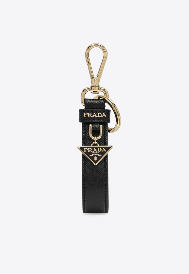 Prada Logo Plaque Leather Keychain Black 1PP142053/O_PRADA-F0002