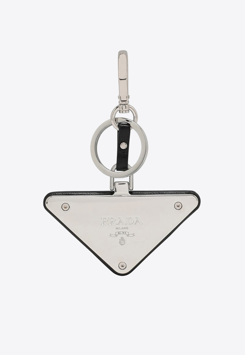 Prada Signature Logo Plaque Keyring Black 1PP1732DYI/M_PRADA-F0002