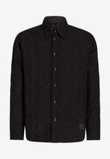 Etro Logo Patch Quilted Overshirt Black 1S386-0128 0001