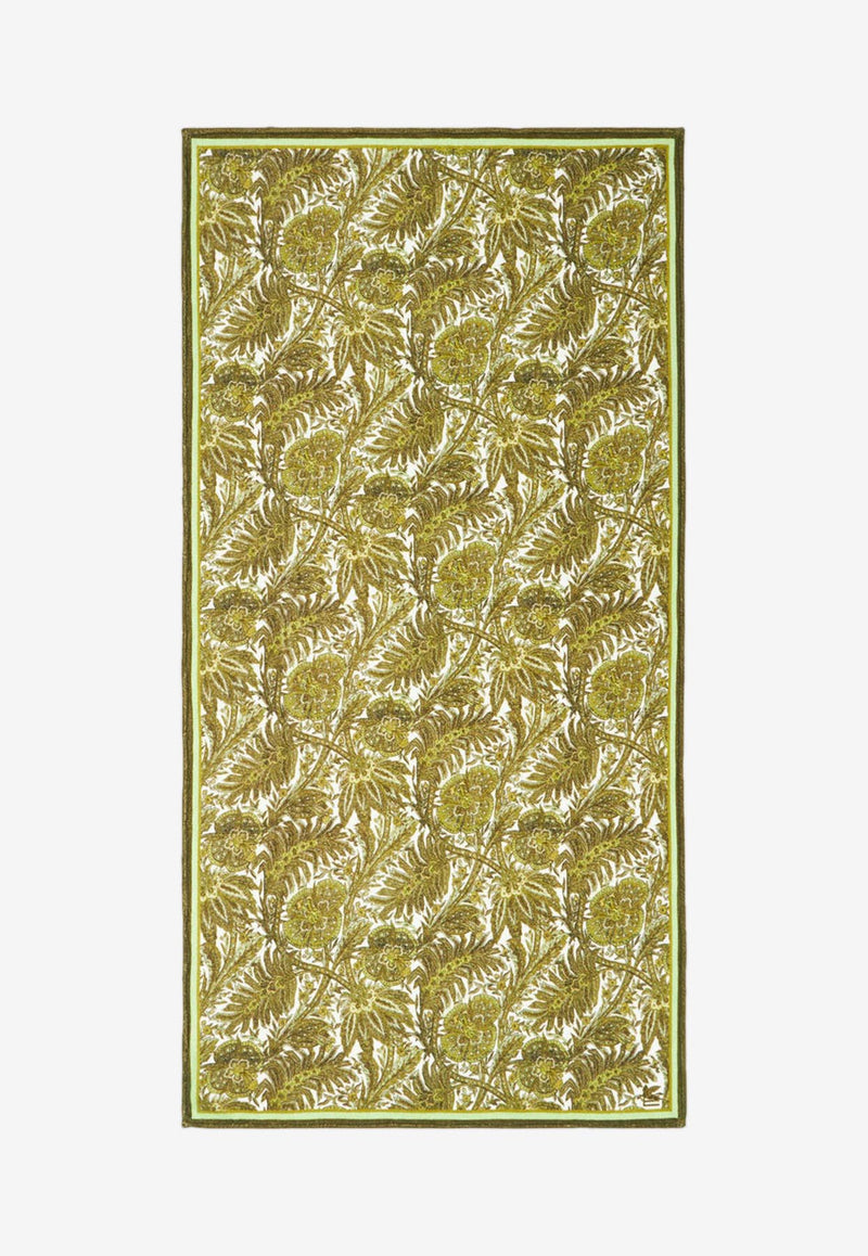 Etro Floral Print Beach Towel 1T104-9696 0501 Green