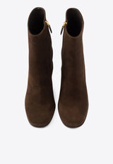 Prada 85 Triangle Logo Suede Ankle Boots Brown 1T631N085008/Q_PRADA-F0003