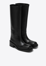 Prada Knee-High Leather Boots Black 1W746ND055070/P_PRADA-F0002