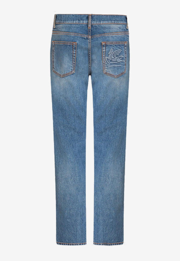 Etro Logo Slim Jeans 1W808-9645 0250 Blue