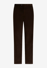 Etro Corduroy Pants with Floral-Band Brown 1W812-0123 0100