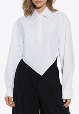 Alexander Wang Diamond Hem Long-Sleeved Shirt White 1WC4241943WHITE