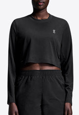 On Running Active Long-Sleeved Cropped T-shirt Black 1WE30440553BLACK