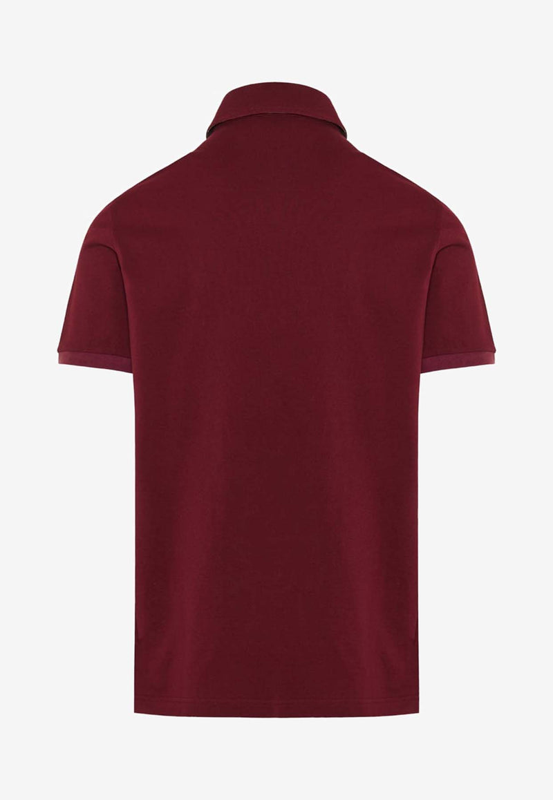 Etro Logo Embroidered Polo T-shirt Bordeaux 1Y141-9292 0300