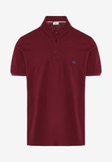 Etro Logo Embroidered Polo T-shirt Bordeaux 1Y141-9292 0300