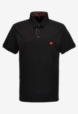 Etro Logo Embroidered Polo T-shirt Black 1Y142-9292 0001