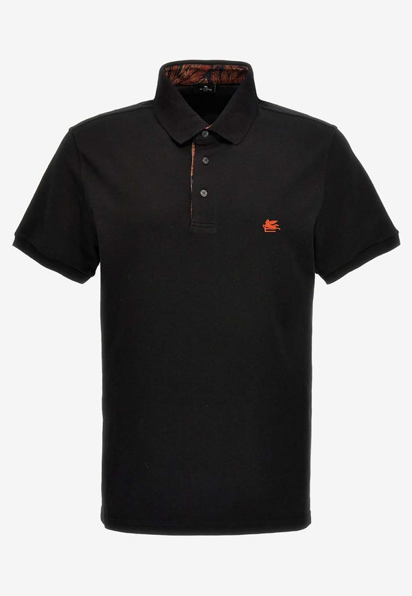 Etro Logo Embroidered Polo T-shirt Black 1Y142-9292 0001