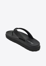 Prada Triangle Logo Rubber Flip-Flops Black 1Y420N0203LKK/Q_PRADA-F0002