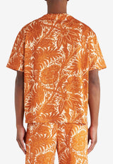 Etro Floral Foliage Print T-shirt 1Y525-9699 0751 Orange