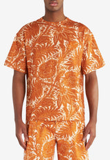 Etro Floral Foliage Print T-shirt 1Y525-9699 0751 Orange