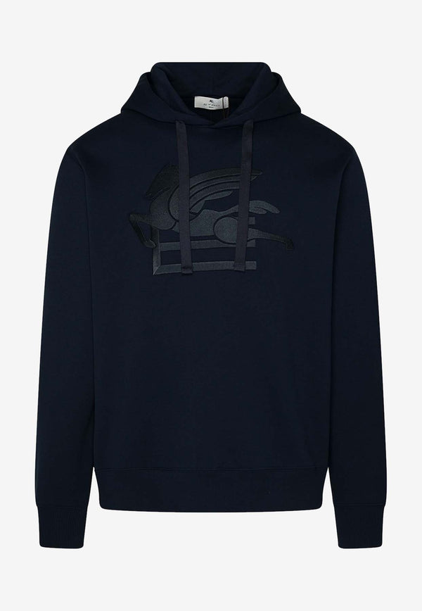 Etro Logo Embroidered Hooded Sweatshirt Navy 1Y526-9291 0200